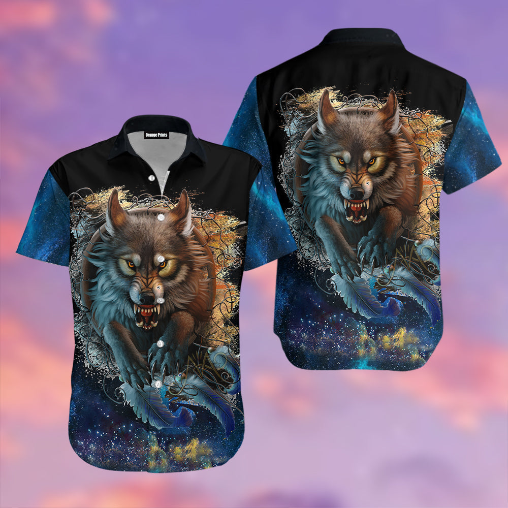 Galaxy Wolf Hunting Aloha Hawaii Shirts For Men And Women Ha7242