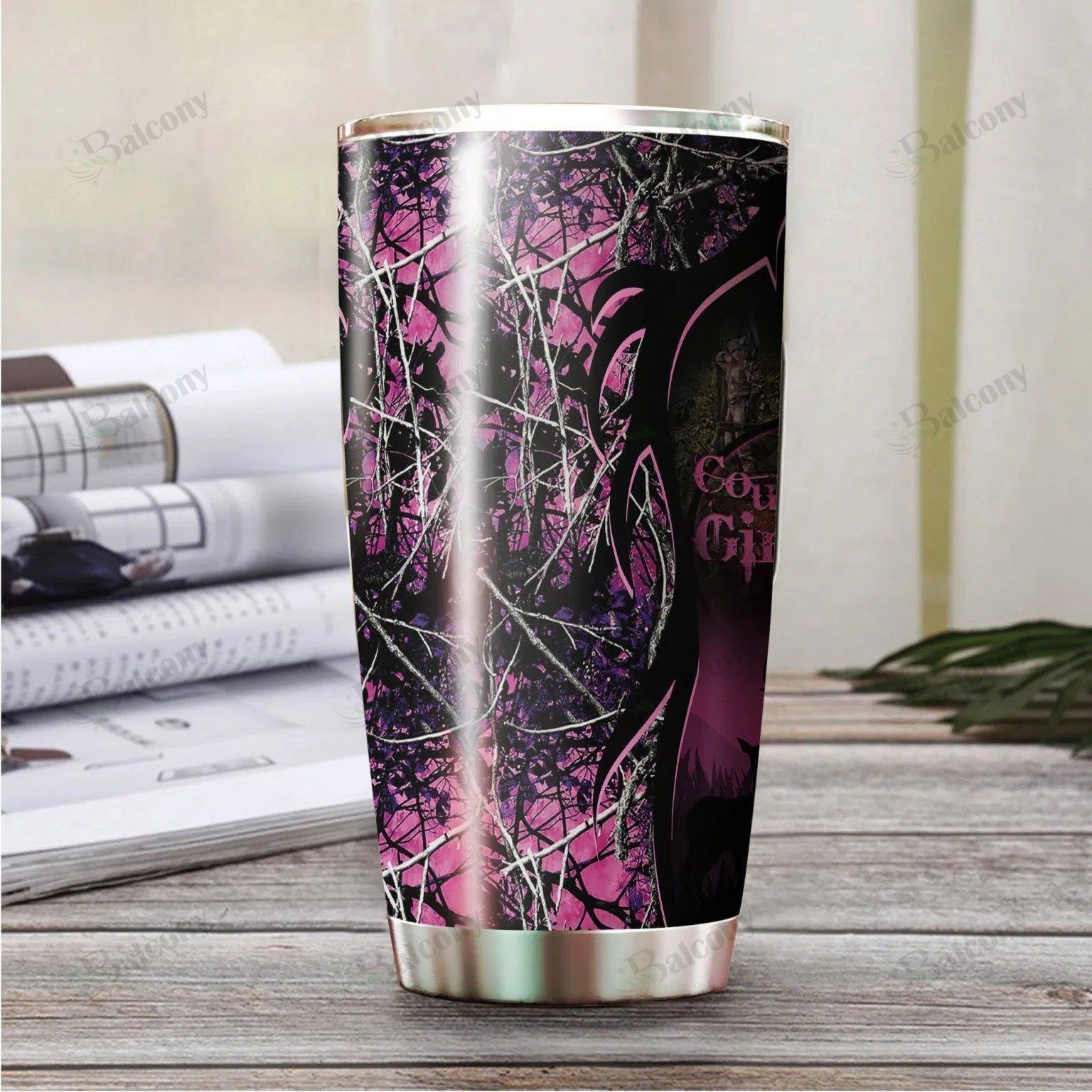 Camo Deer Hunting Tumbler 20 Oz Nmt020313