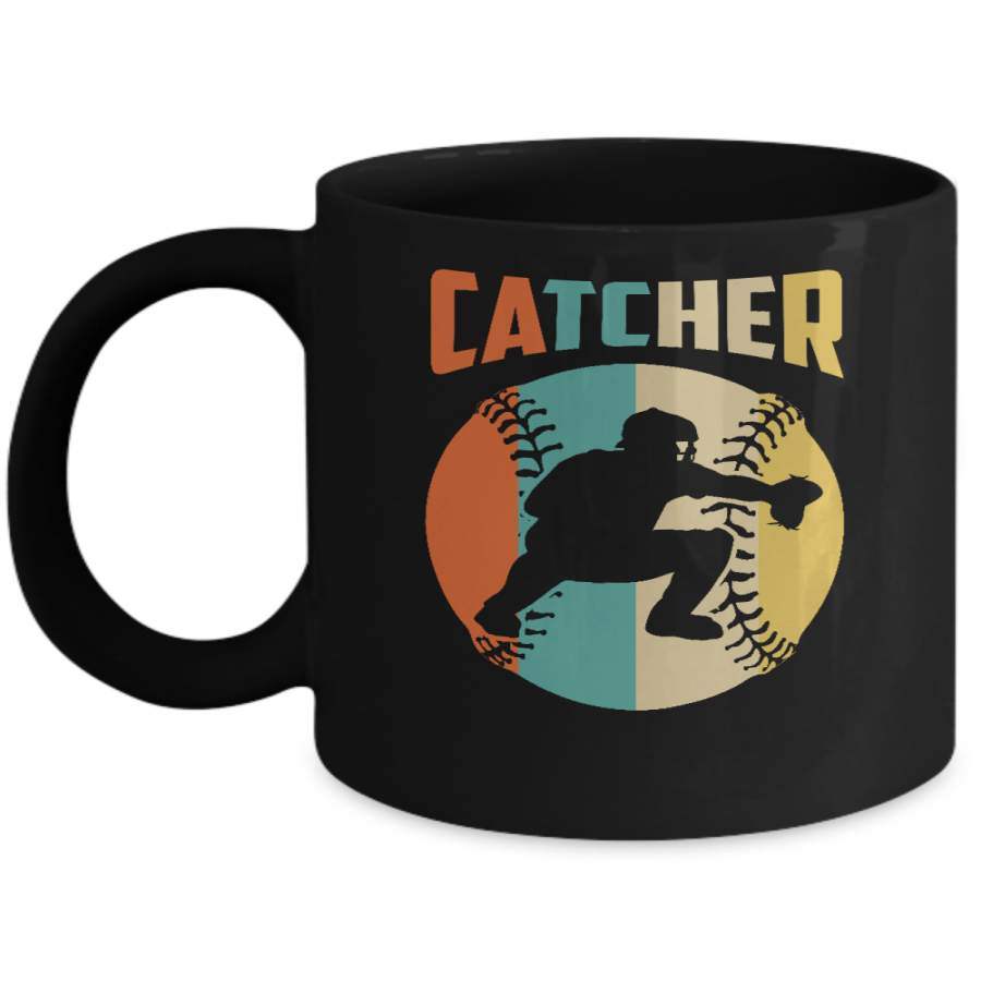 Classic Vintage Retro Style Catcher Baseball Mug