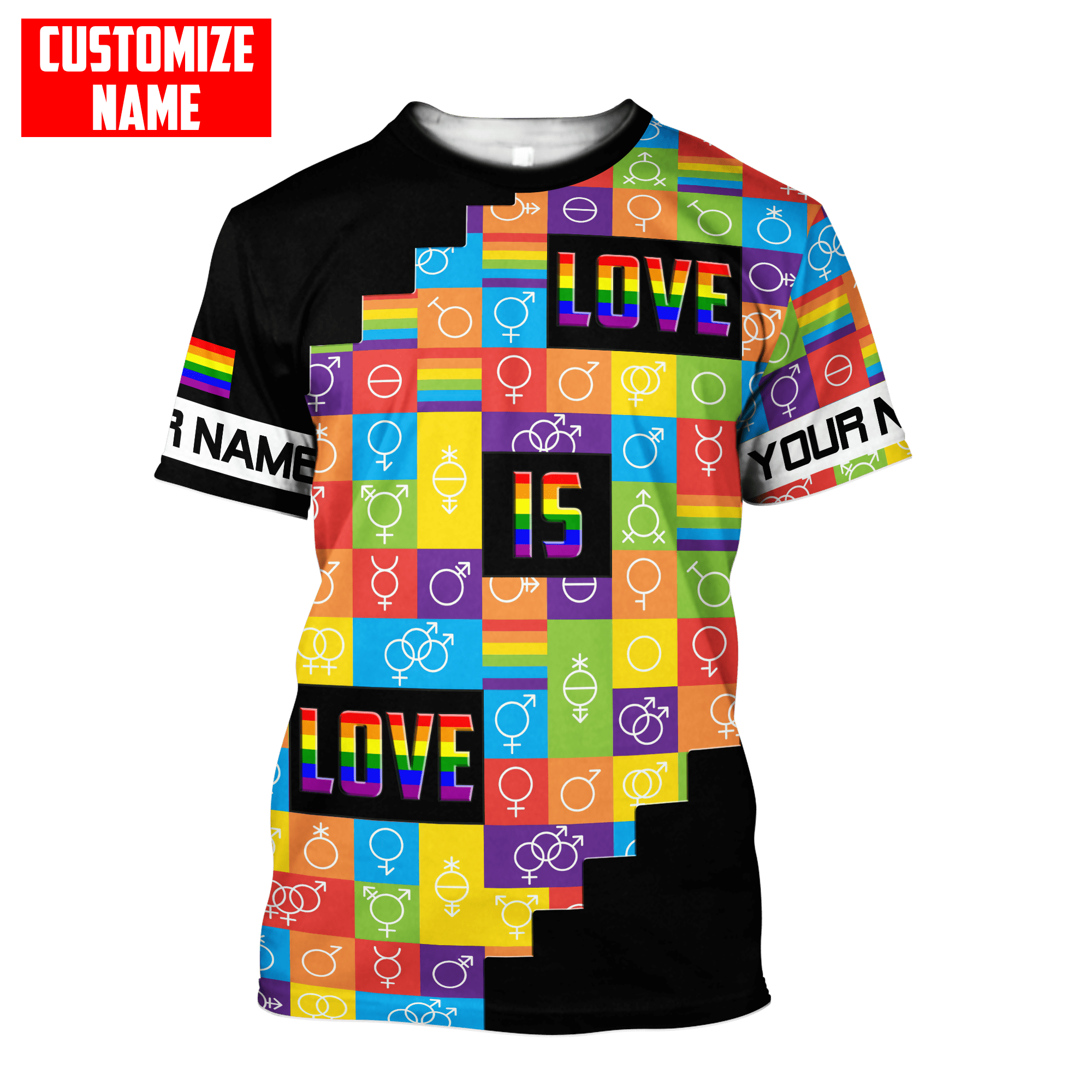 Tmarc Tee Personalized Lgbt Gender Symbols Love Is Love 3D Printed Unisex Shirts