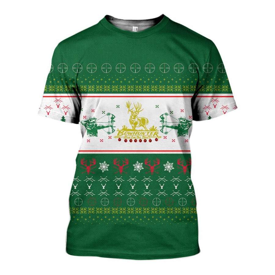 3D All Over Printed Ugly Sweater Bow Shirts and Shorts