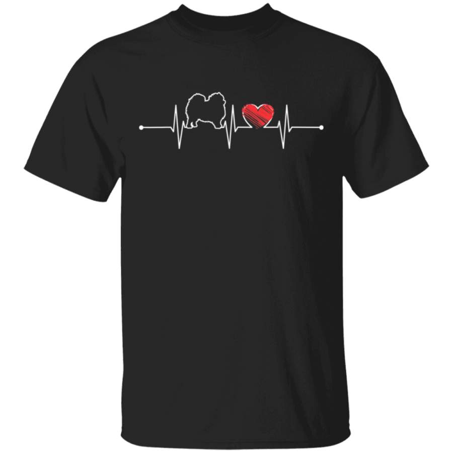 Pomeranian Heartbeat Gift EKG Puppy Pet Dog Lover Funny Cute TShirt