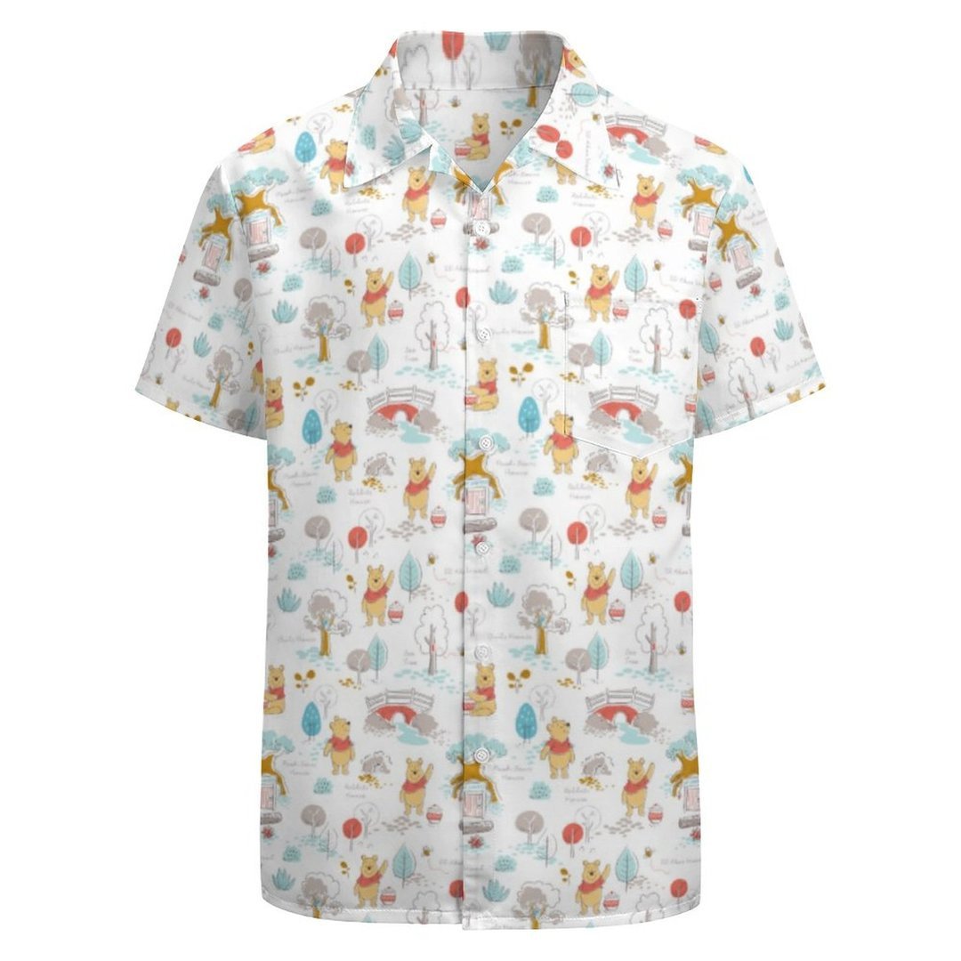 Cute Winnie Pooh In The Hundred Acre Wood All Over Print Hawaii Shirt Ha18273