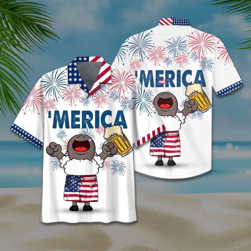 Sheep And Beer Hawaii Unisex Print Aloha Short Sleeve Casual Shirt Ha19437