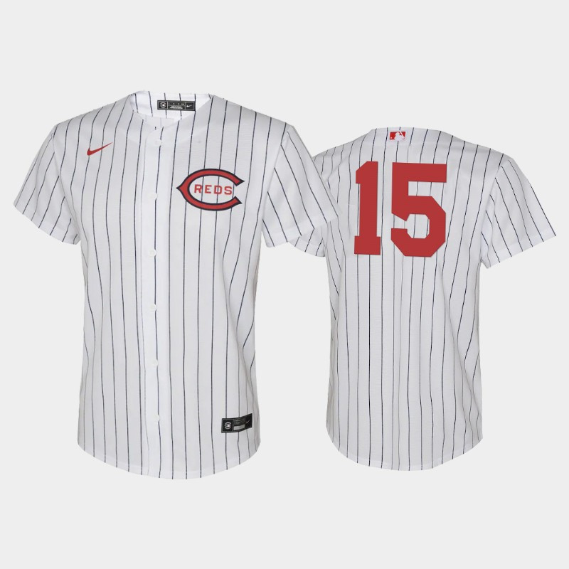 Youth 2022-23 Field of Dreams 15 Nick Senzel Cincinnati Reds White Jersey