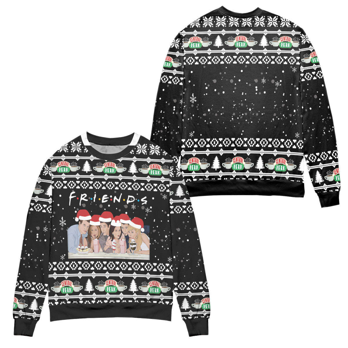 Friends Central Perk Coffee House Ugly Christmas Sweater – All Over Print 3D Sweater