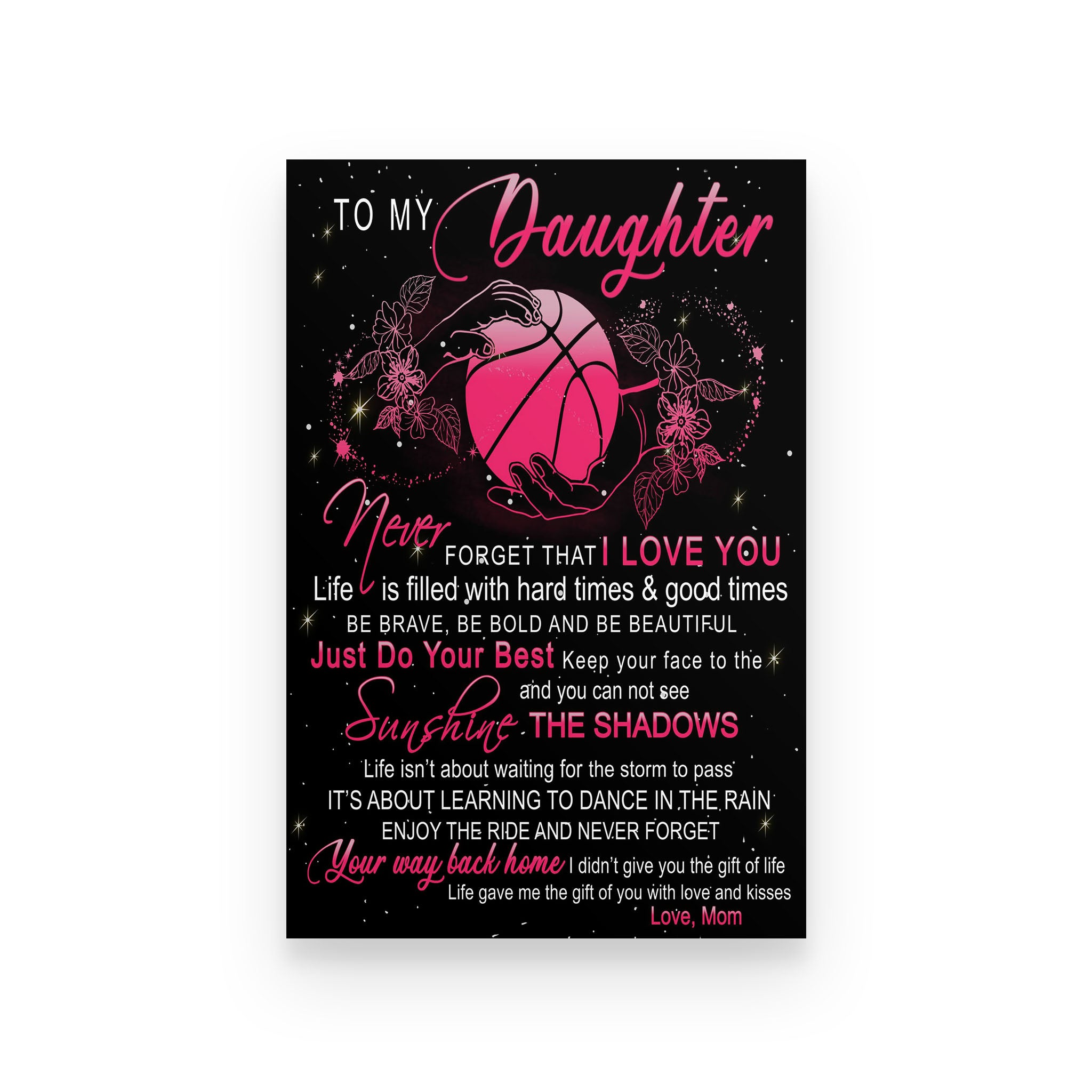 Basketball poster mom to daughter never forget that I love you