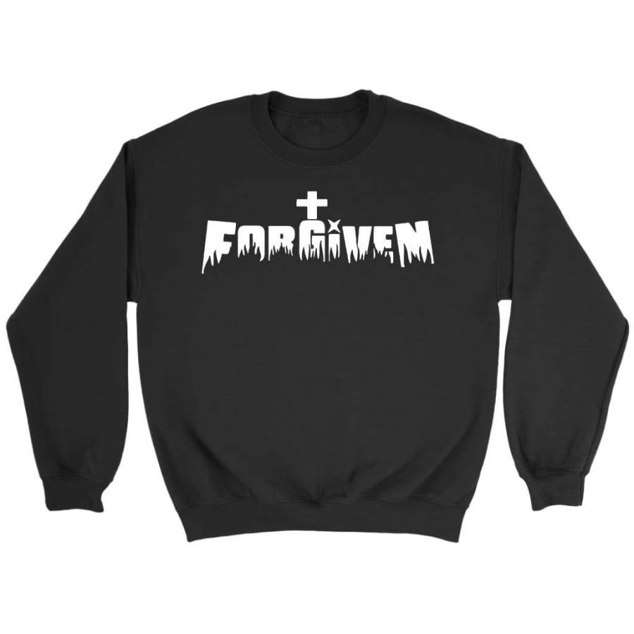 Forgiven with cross sweatshirt – christian apparel