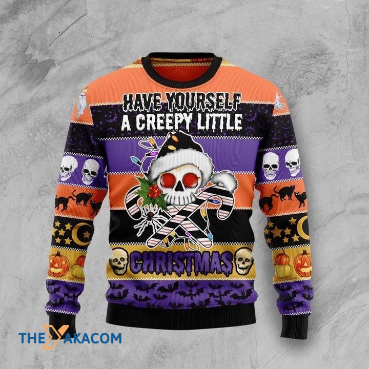 Skull Creepy Have Yourself A Creepy Little Christmas Gift For Christmas Ugly Christmas Sweater