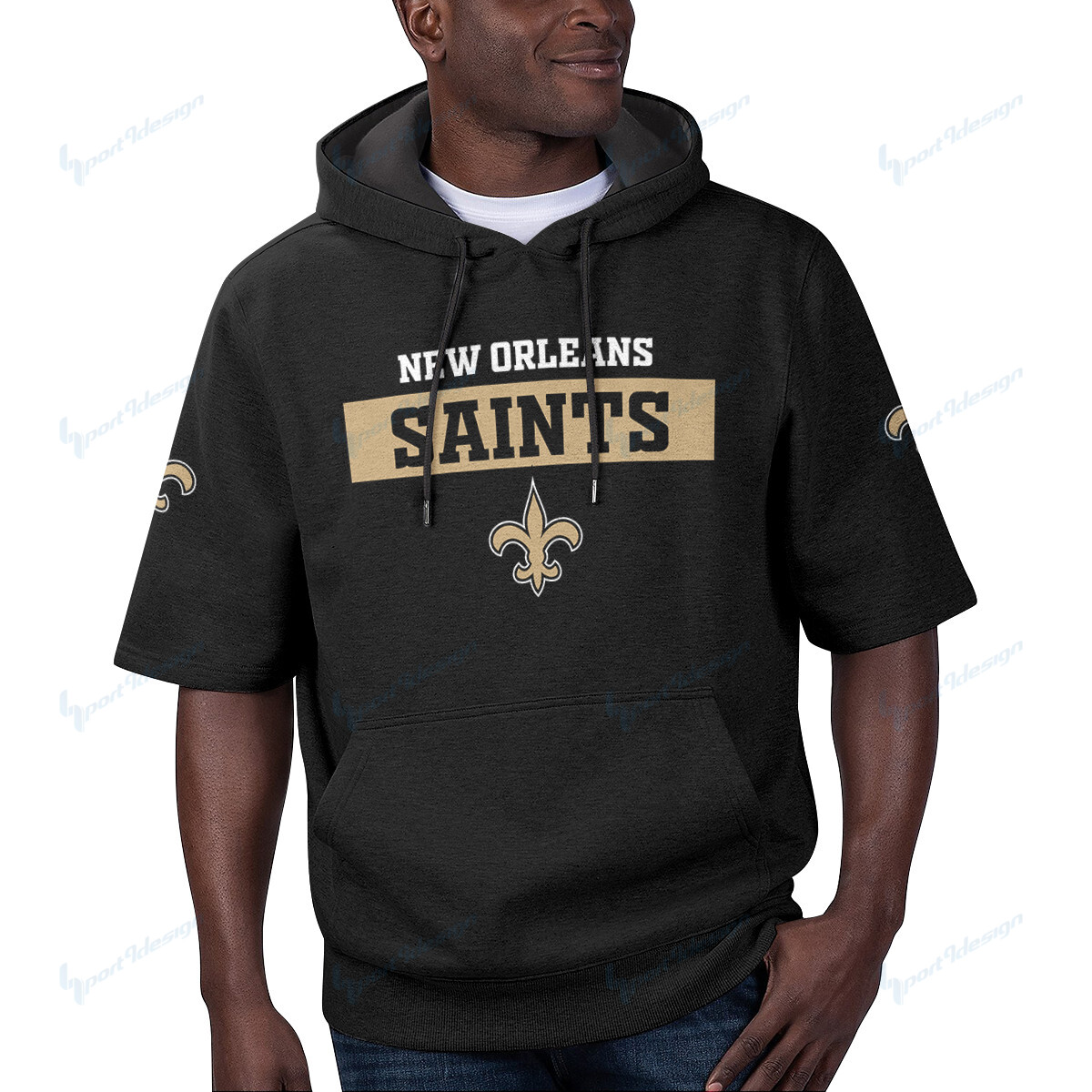 New Orleans Saints Short Sleeve Hoodie Bg08