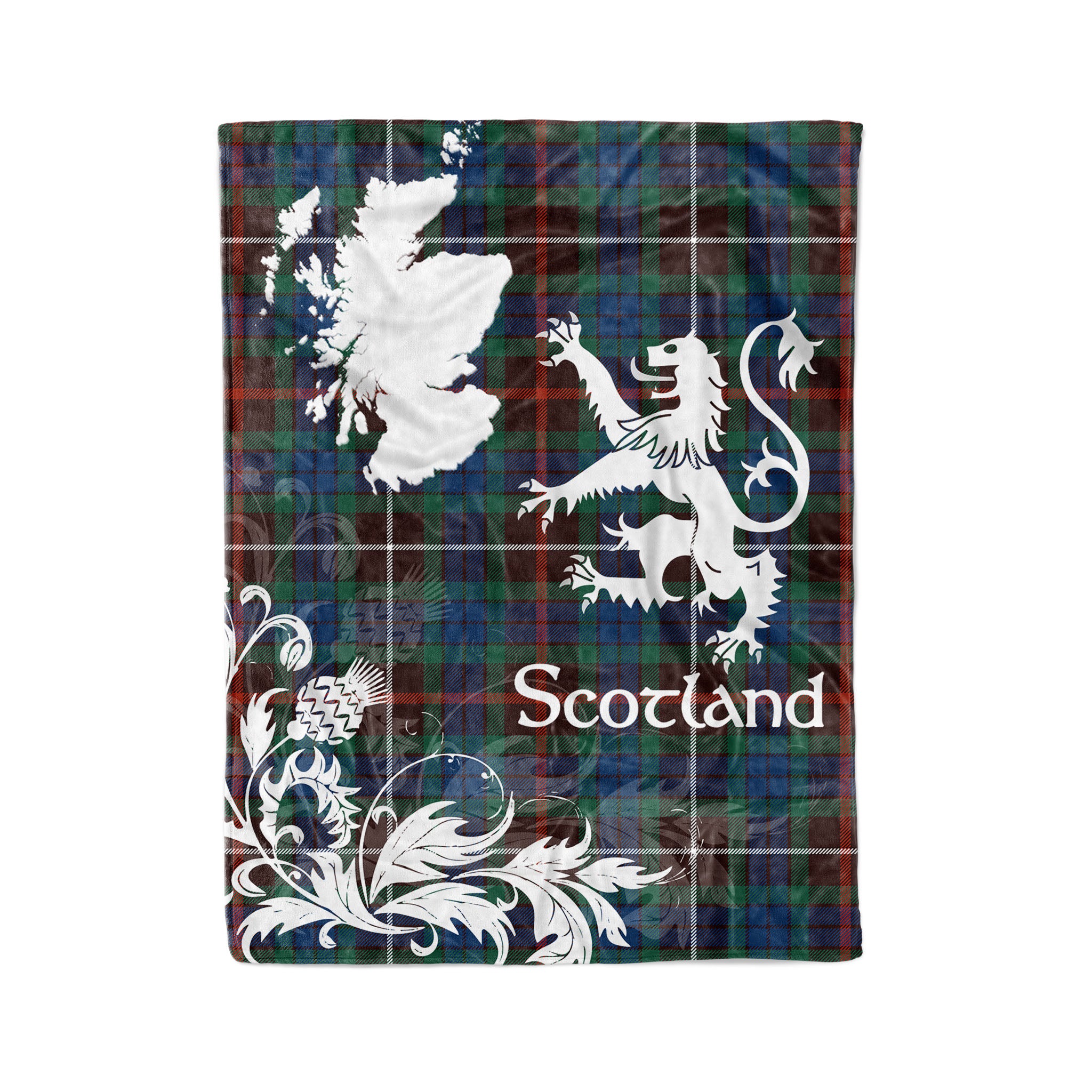 Tartan Plaid Fleece Blanket Tartan Blanket Thistle And Lion Scottish Clan Fraser Hunting Ancient Plaid Blanket