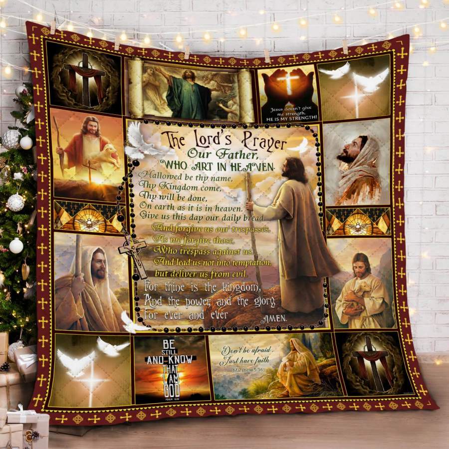 The Lord’s Prayer Our Father Quilt Blanket Jesus Gift Unique Christian Gifts Christmas Religious Gifts