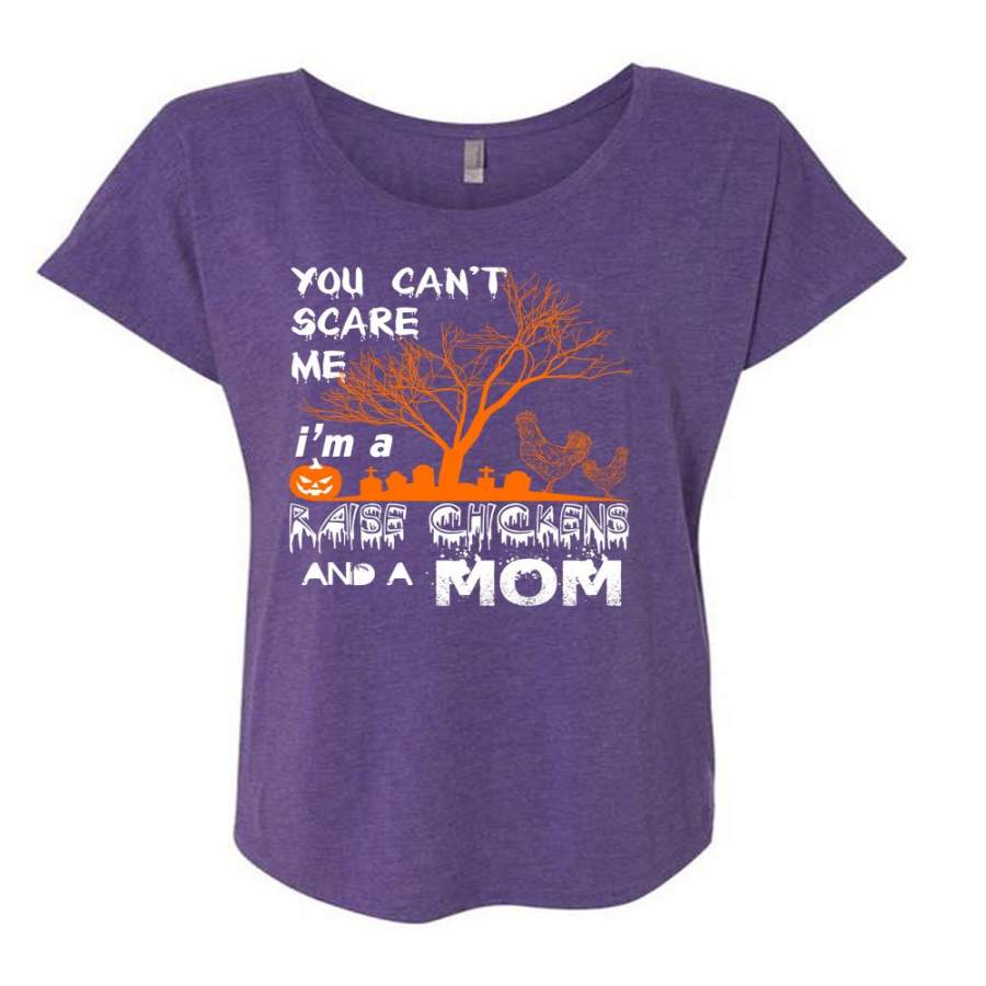 You Can’t Scare Me T Shirt, I’m A Raise Chickens And A Mom T Shirt, Cool Shirt (Ladies’ Triblend Dolman Sleeve)