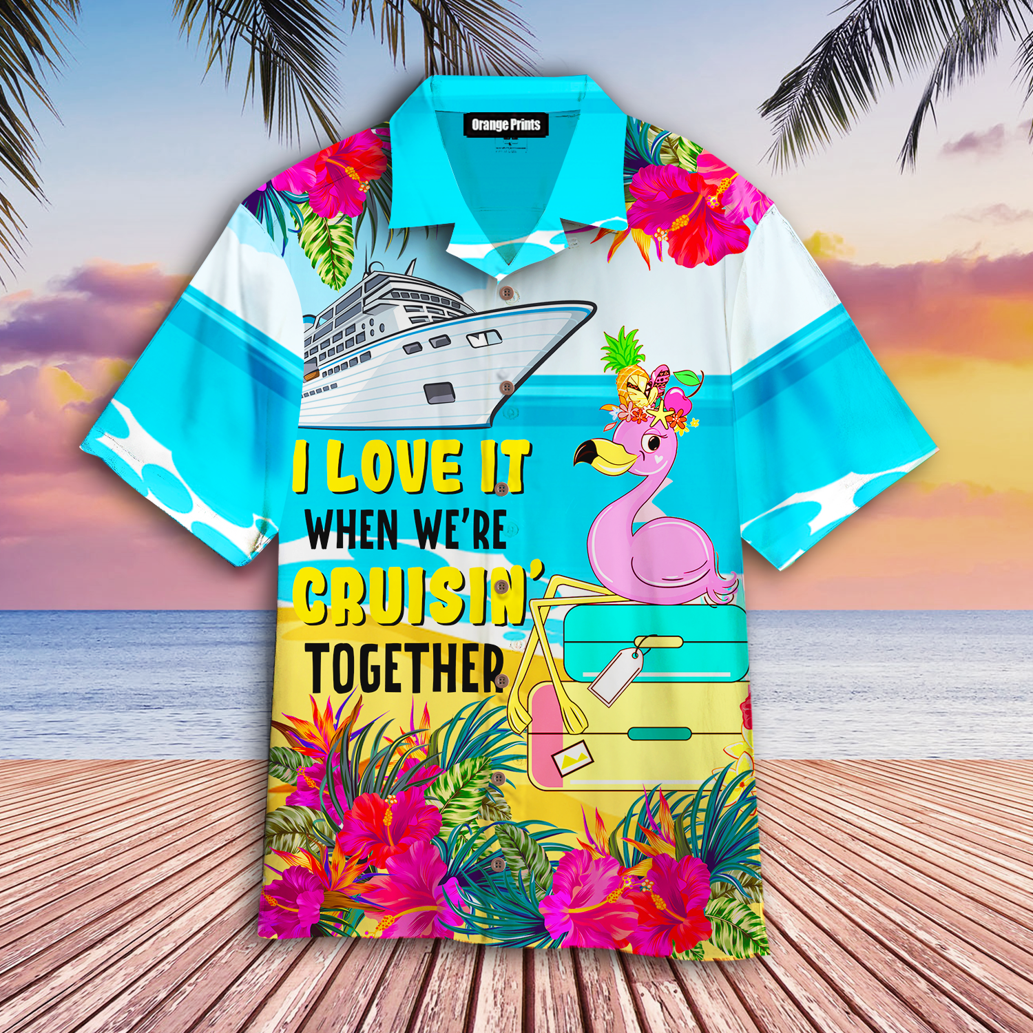 Cruising Together With Flamingo Summer Hawaii Shirt For Men Women Ha106737