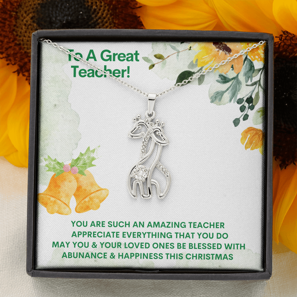 To A Great Teacher  *  Graceful Love Giraffe Necklace