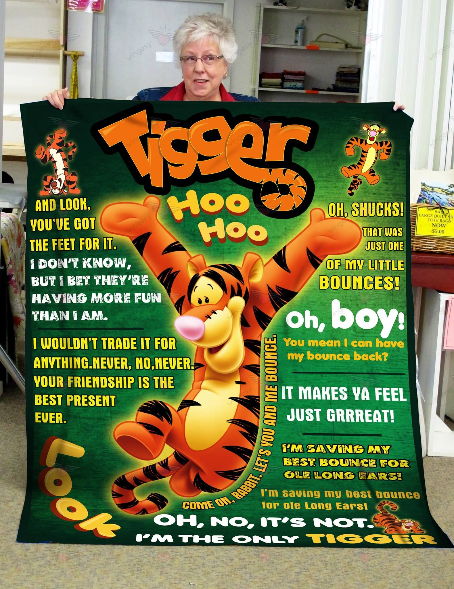 Cartoon Cartoon Tigger Hoo Hoo Quilt Blanket-QT101064Qa