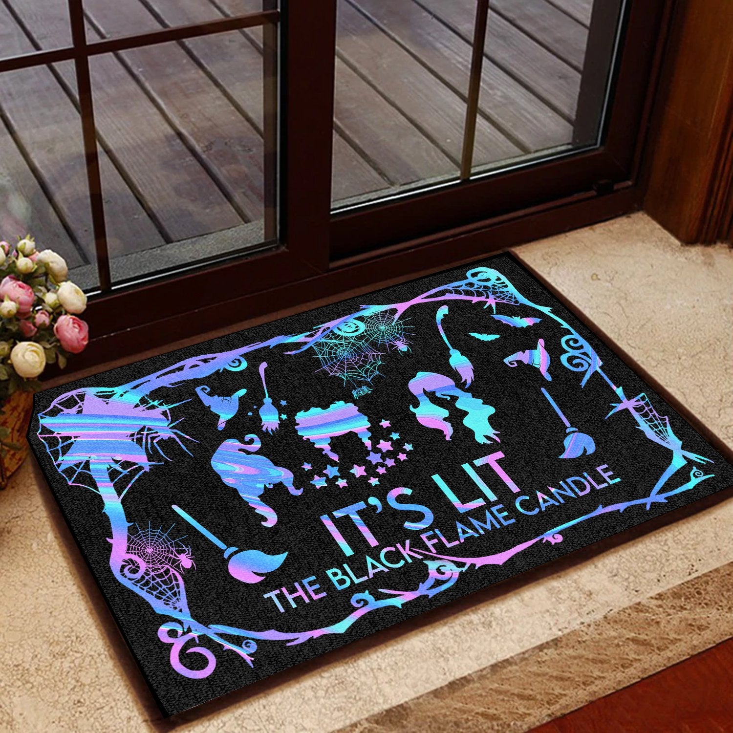 Its Lit The Black Flame Candle Pattern All Over Printing Doormat Pre2204