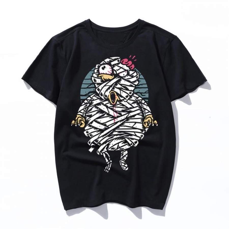 mummy invasion Black T Shirt Japanese Fashion Aesthetic T-Shirt 90s Kawaii Tee Short Sleeve for men and women