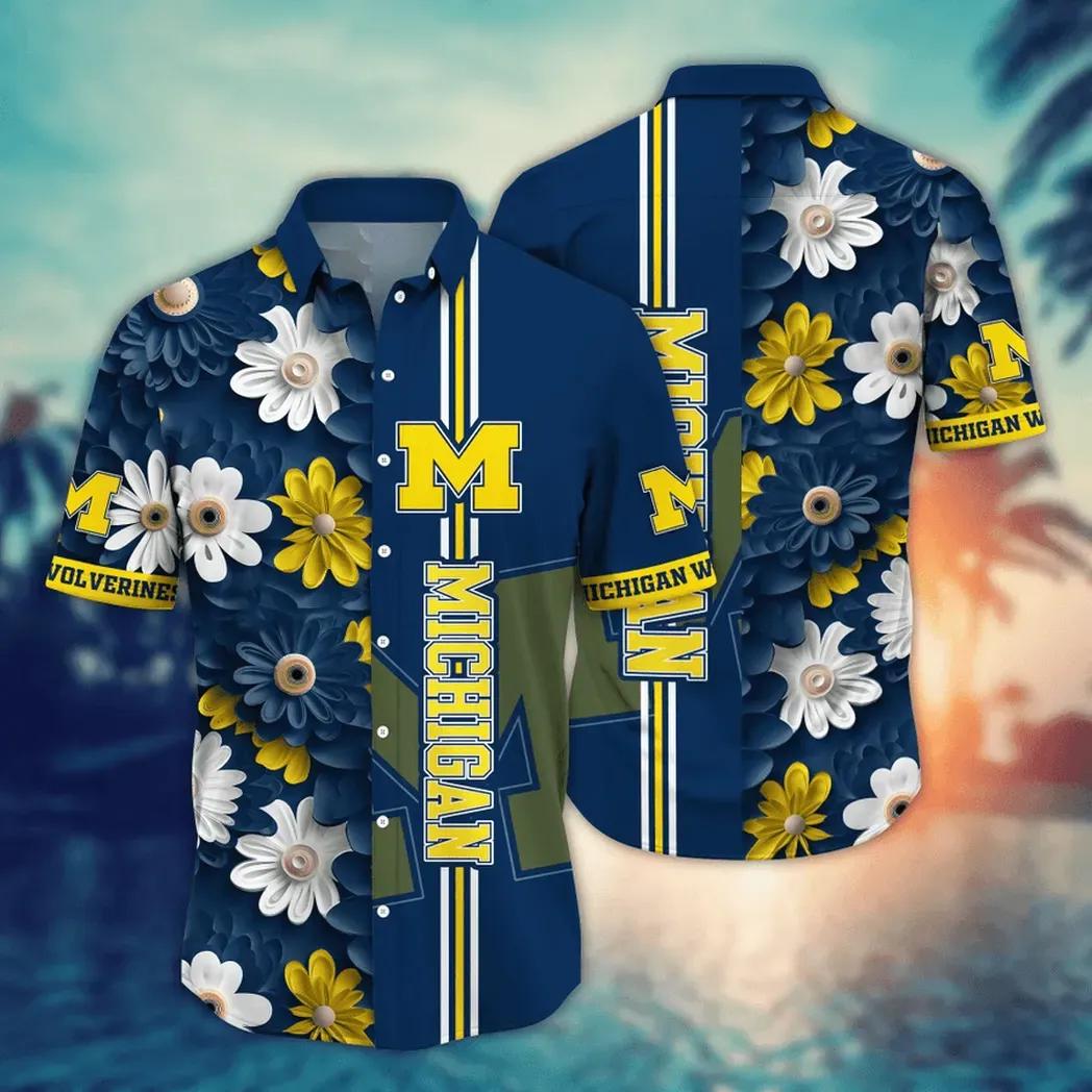 Michigan Wolverines Style Hot Trending Summer Ncaa Flower Aloha Hawaiian Shirt 14, Ncaa Hawaiian Shirt
