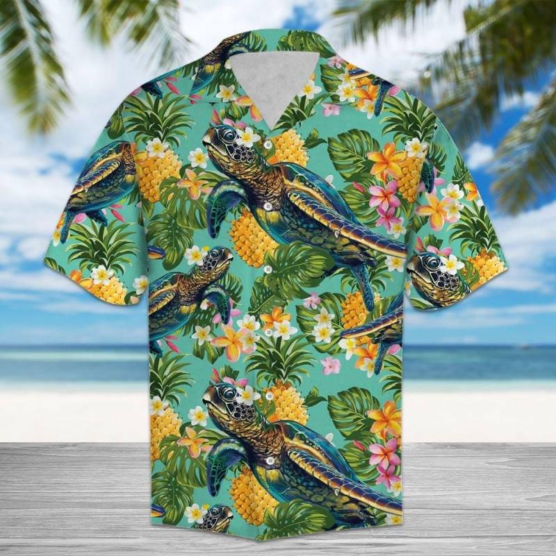 Artsyhomes Tropical Pineapple Turtle Hawaiian Ha97930