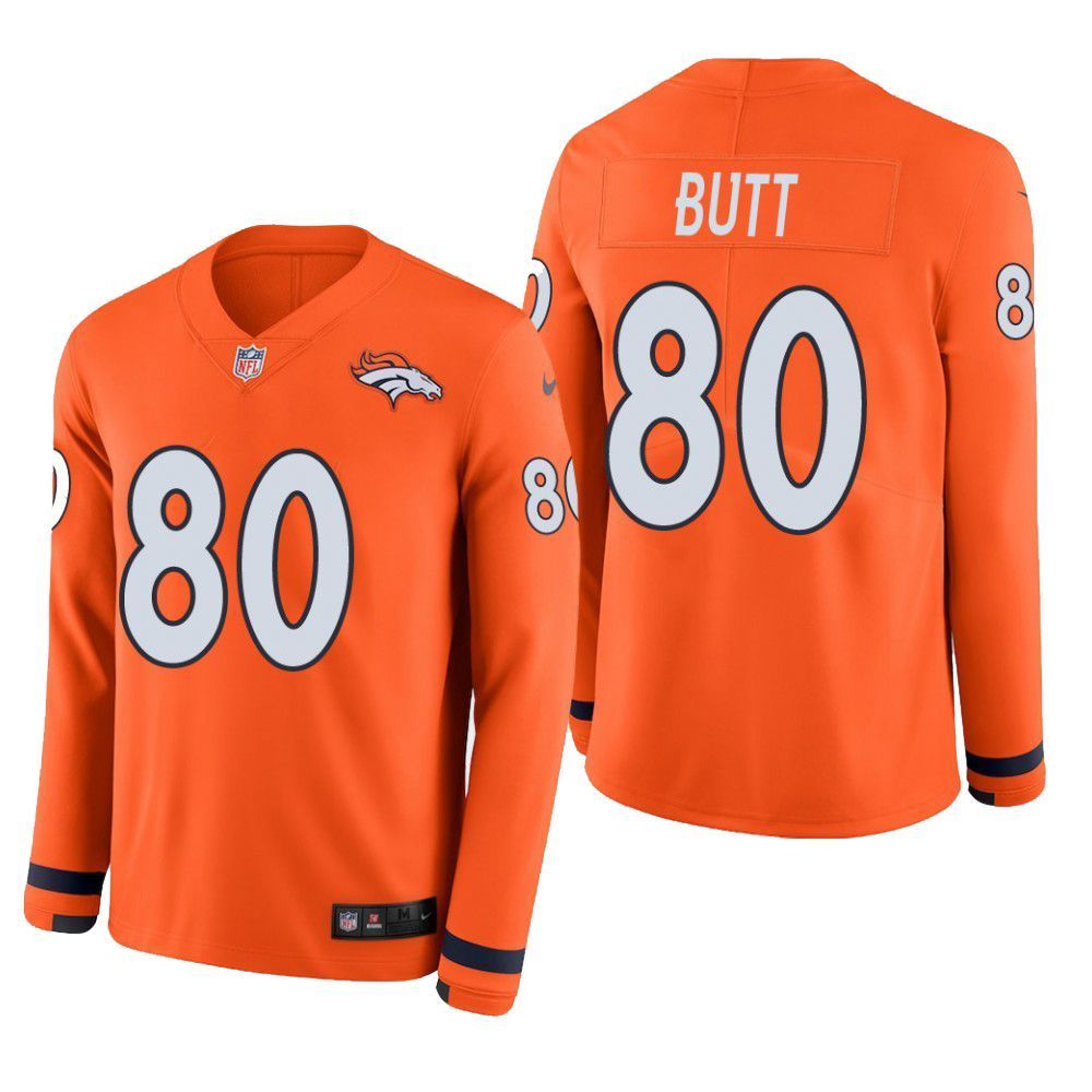 Denver Broncos Jake Butt Therma Long Sleeve Mens Jersey Orange