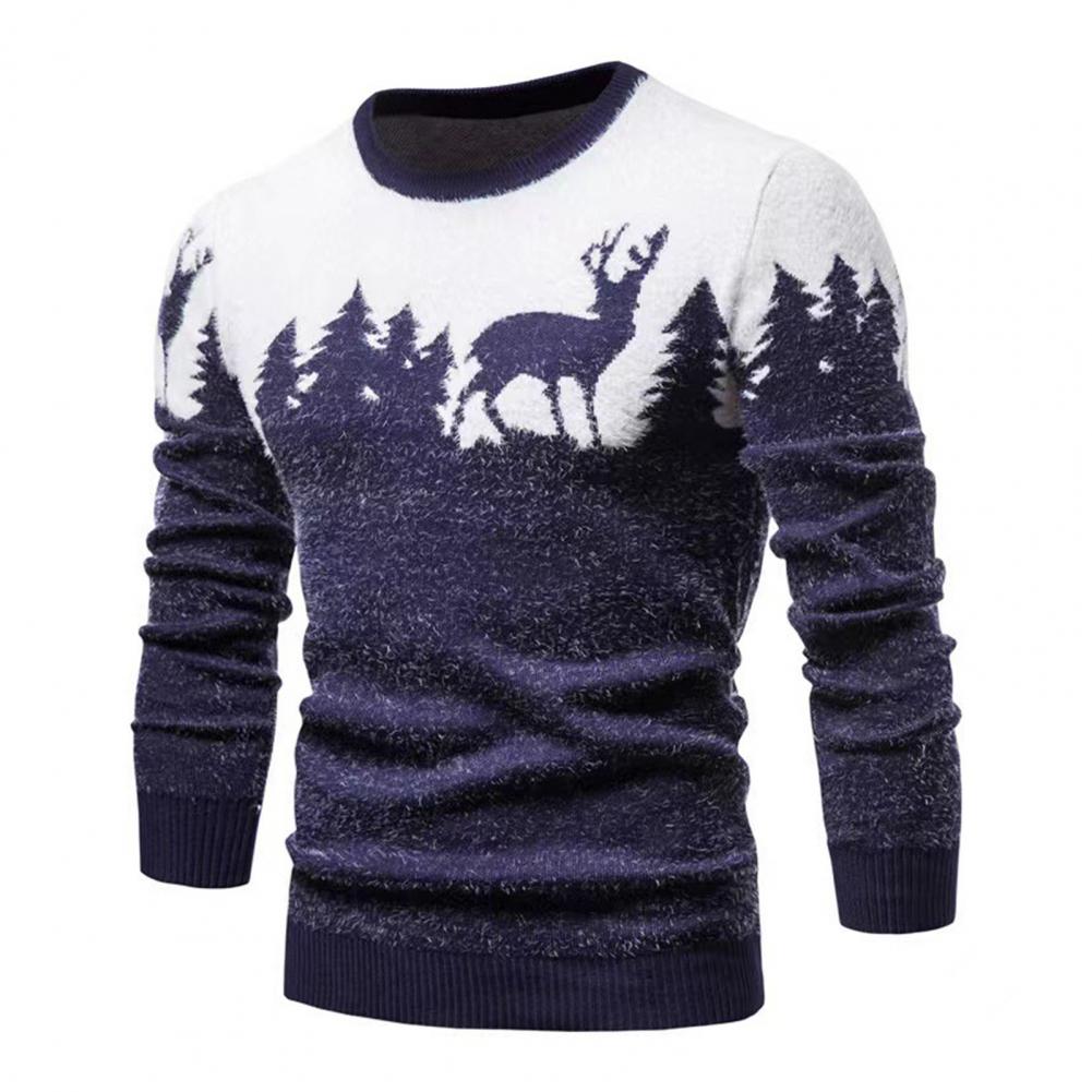 Trendy Autumn Sweater Knitting Keep Warm Loose Soft Anti-shrink Men Winter Sweater alx