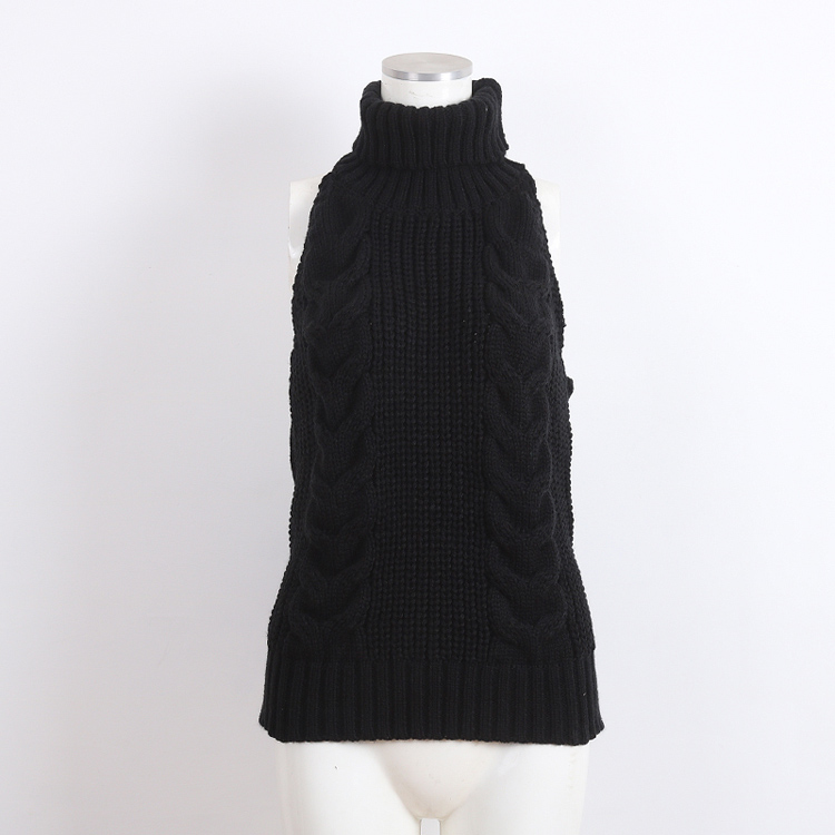 3Colors Anime Sexy Sleeveless Backless Sweater Cosplay Costume Japanese Turtle Neck Leak Back Virgin Killer Knitted Sweater alx