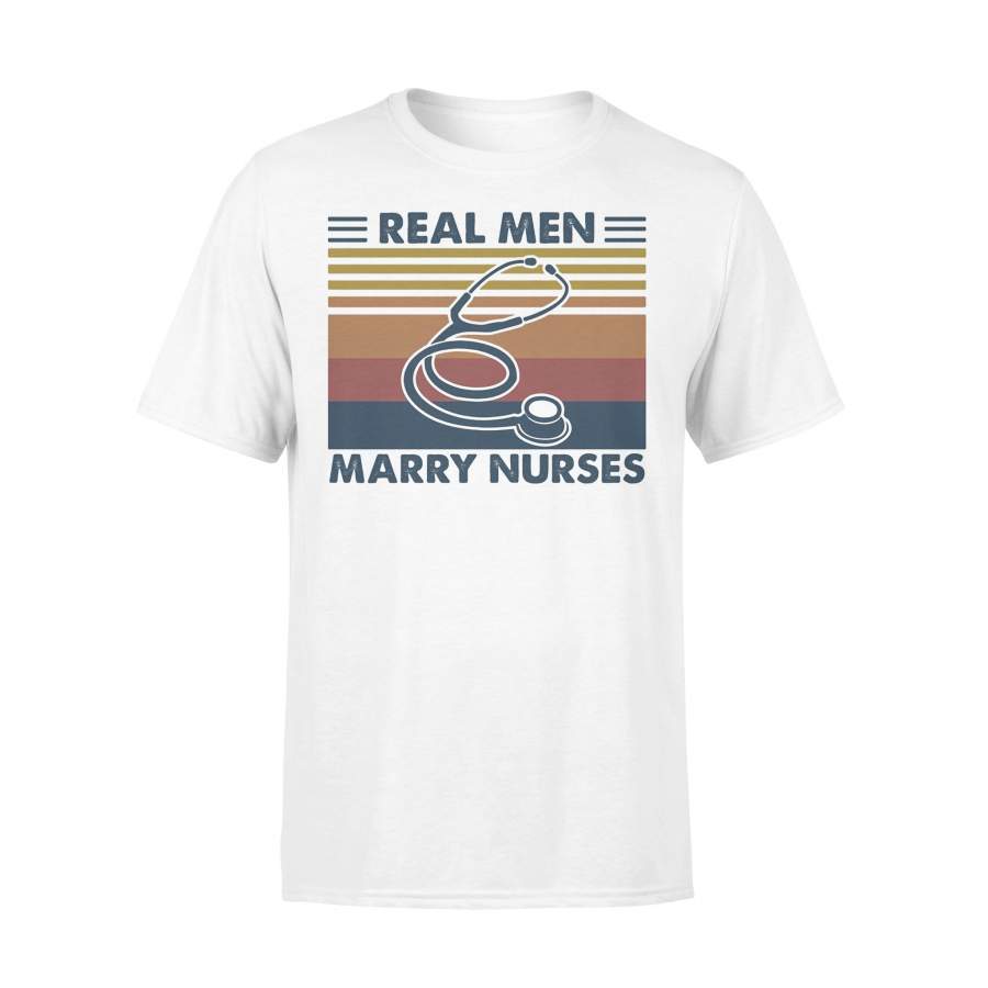 Real Men Marry Nurses Stethoscope Vintage T-shirt