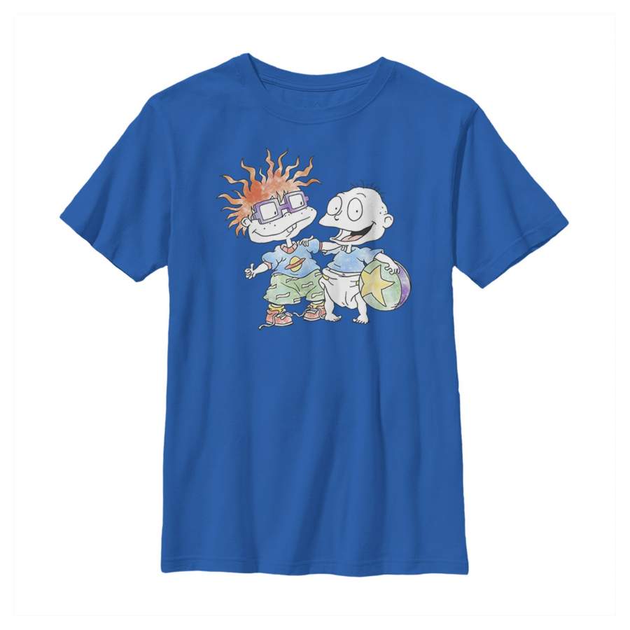 Rugrats Boy’s Chuckie & Tommy Watercolor  T Shirt