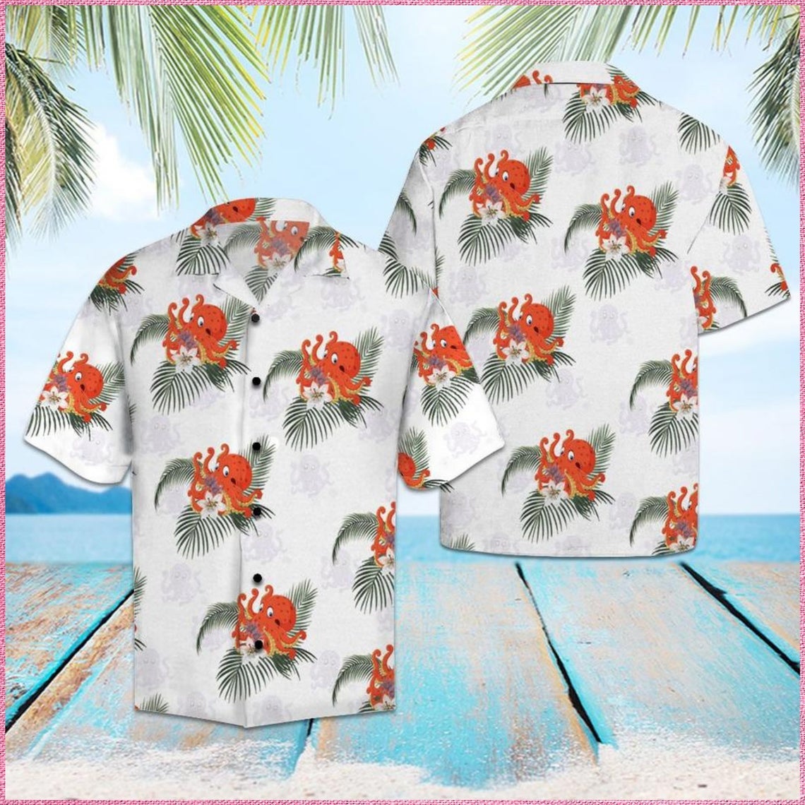 Octopus Tropical Hawaii Shirt Made In Summer Beach Shirts Ha4100