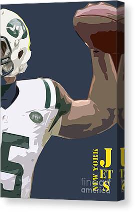 1 New York Jets Football Team And Original Typography Pablo Franchi Canvas Print