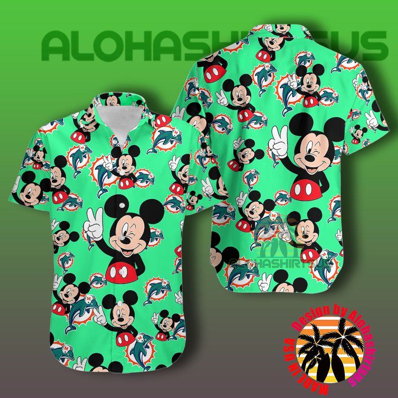 Attractive Mickey Mouse Miami Dolphins Nfl Greenn Target Hawaiian Shirt