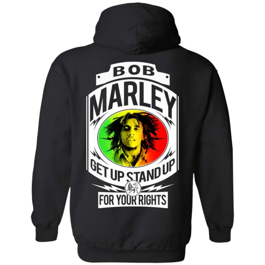 Bob Marley Get Up Stand Up black Back print Pullover Hoodie