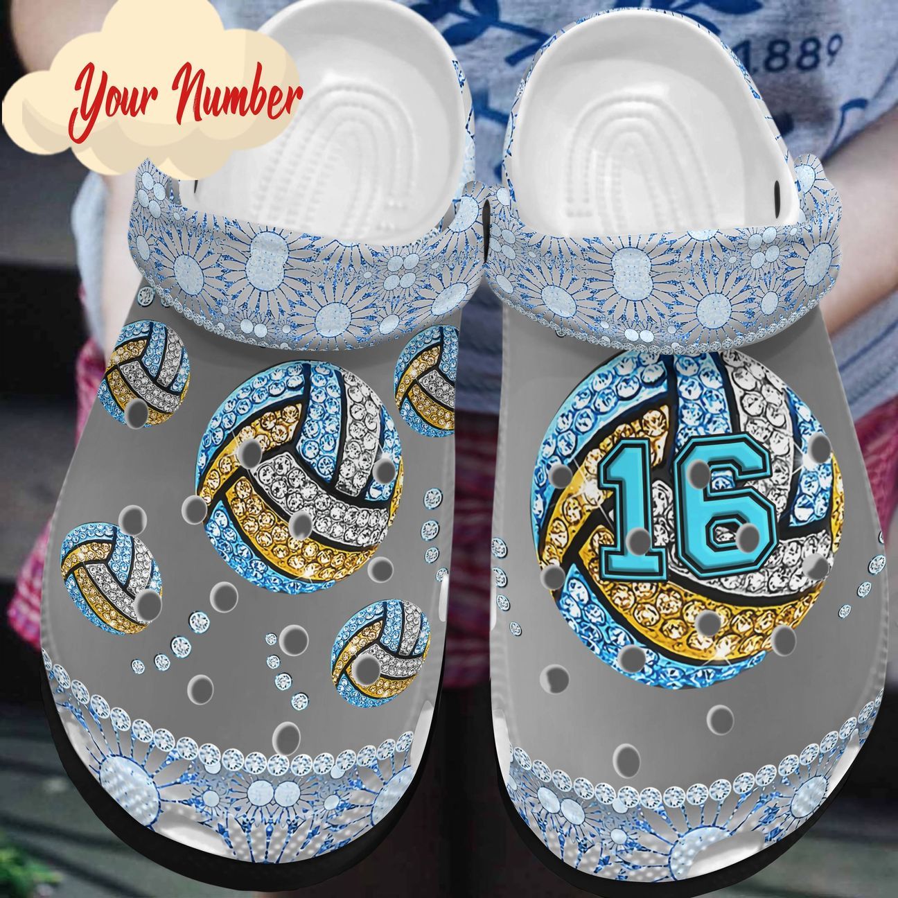 Volleyball Personalized Clog, Custom Name, Text, Color, Number Fashion Style For Women, Men, Kid, Print 3D Twinkle Volleyball