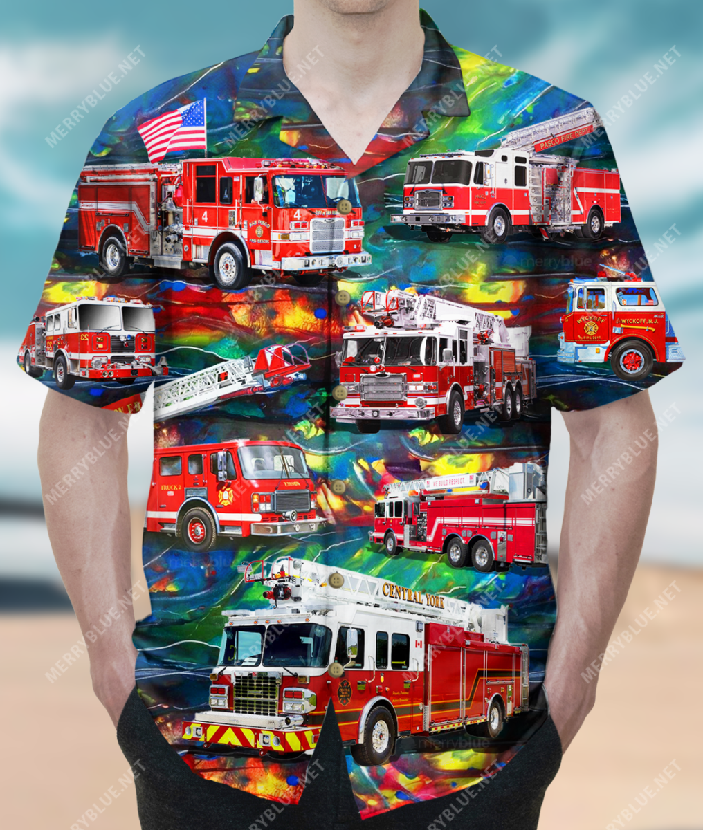 Firefighter Trucks Brave Just Like My Dad Hawaii Shirt Ha51218