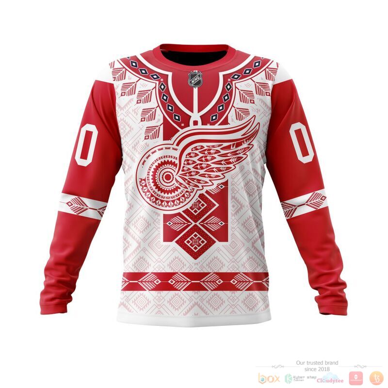 Detroit Red Wings Custom Name Number Native American Jersey Gift For Fan Ugly Wool Sweater Christmas