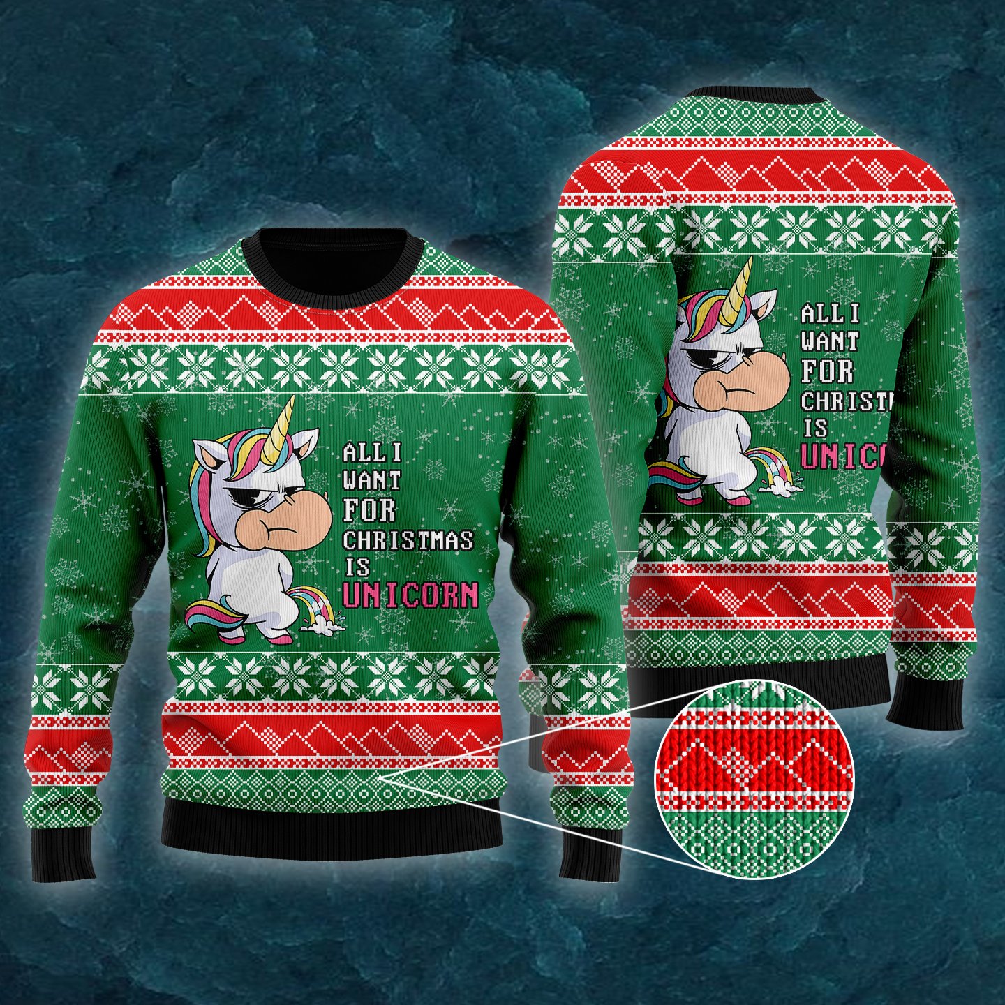 All I Want For Christmas Is A Unicorn Ugly Christmas Sweater | For Men & Women | Adult | Uh1112