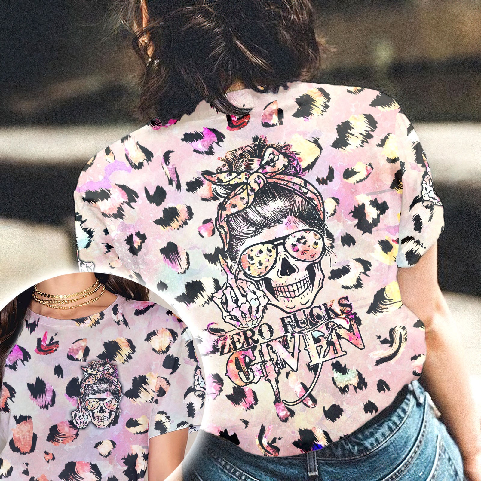 Zero Fcks Given Skull Leopard All Over Print – Tltt2106212