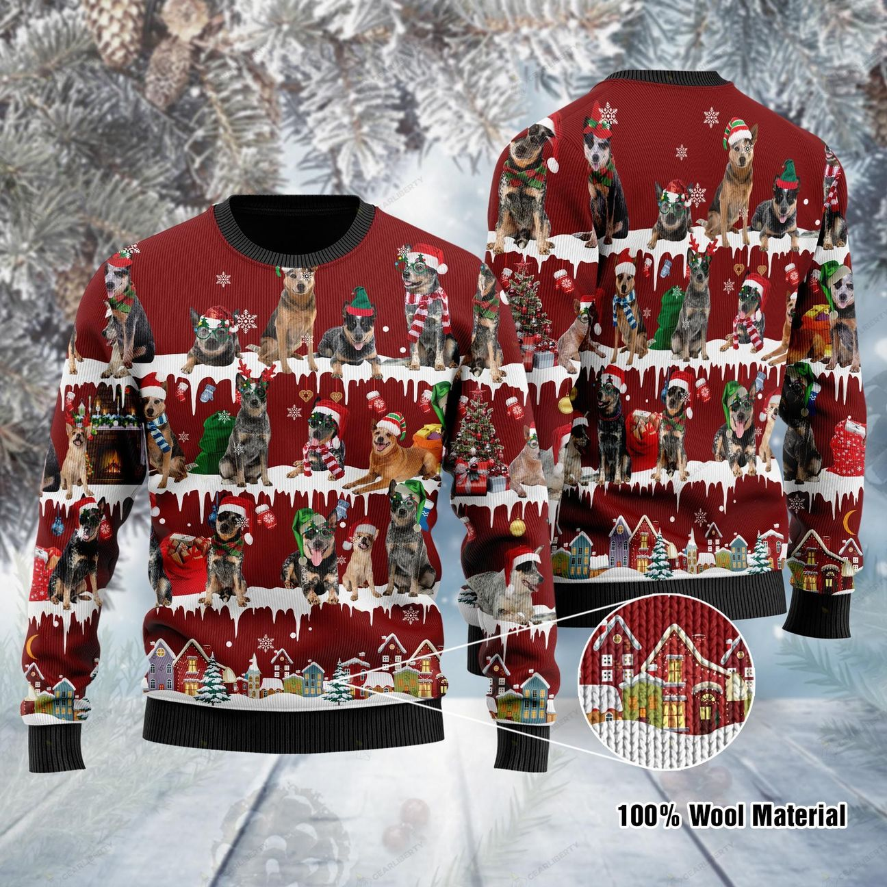 Australian Cattle Christmas Ugly Sweater | Unisex | Full Size | Adult | Colorful | US1064