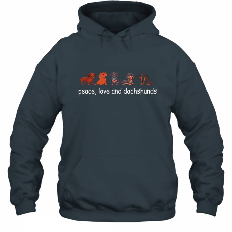 Peace Love Dachshund Cute Puppy Dog Lover Hoodie