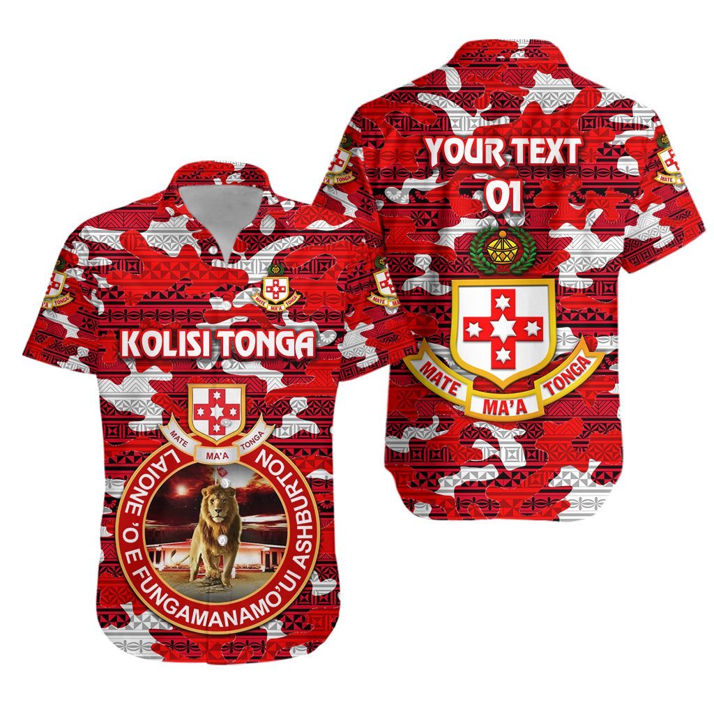 (Custom Personalised) Kolisi Tonga Hawaiian Shirt Mate Ma’A Tonga Camouflage Vibes Lion Ashburton, Custom Text And Number