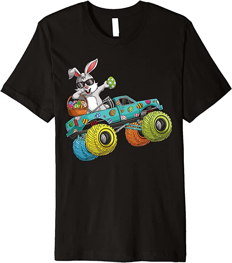 Dabbing Bunny Happy Easter Monster Truck Lovers Kids Boys Premium T-Shirt