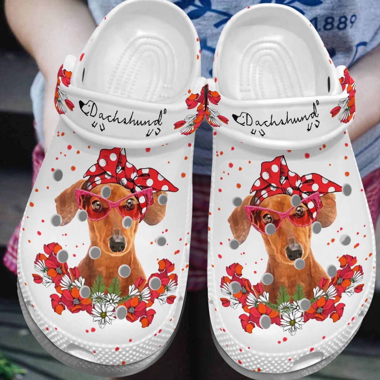 Dachshunds Personalize Clog, Custom Name, Text, Fashion Style For Women, Men, Kid, Print 3D Dachshund Lady