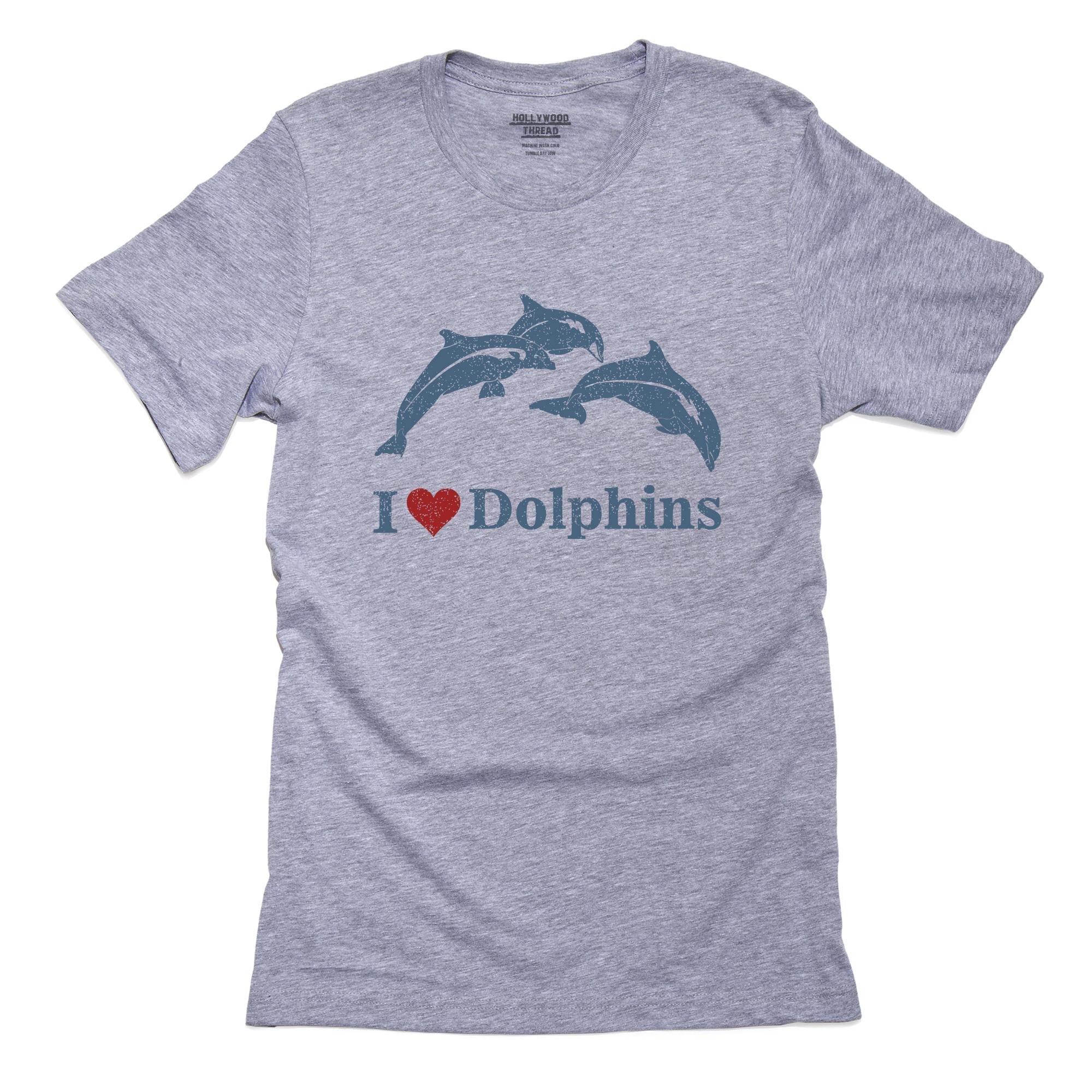 I Love All Dolphins – Jumping Cute Heart T-Shirt, Framed Print, Pillow, Golf Towel