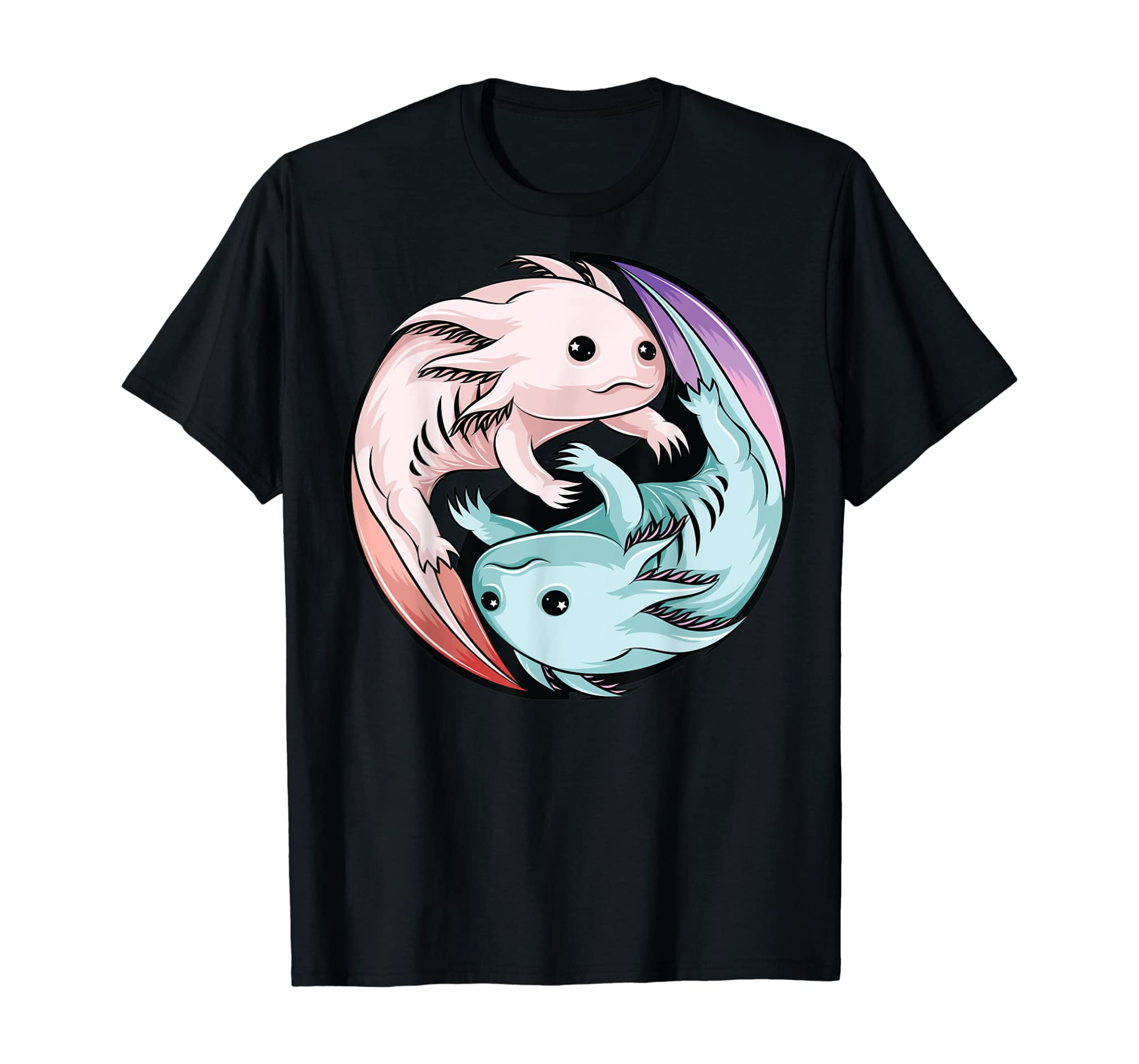 Axolotl Yin Yang Gift | Cute Mexican Walking Fish Boys Girls T-Shirt