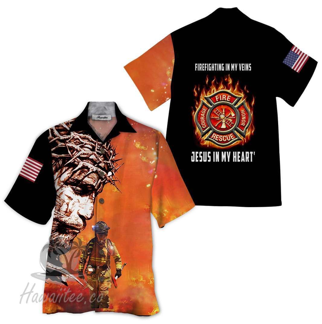 Firefighter Colorful Awesome Design Unisex Hawaii Shirt For Men And Women Ha111626