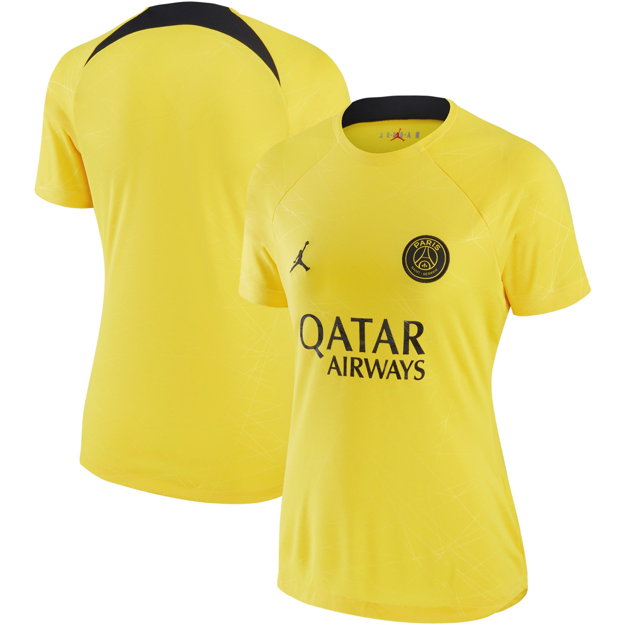 Paris Saint-Germain Jordan Brand Women's 2022/23 Pre-Match Raglan Performance Top – Yellow