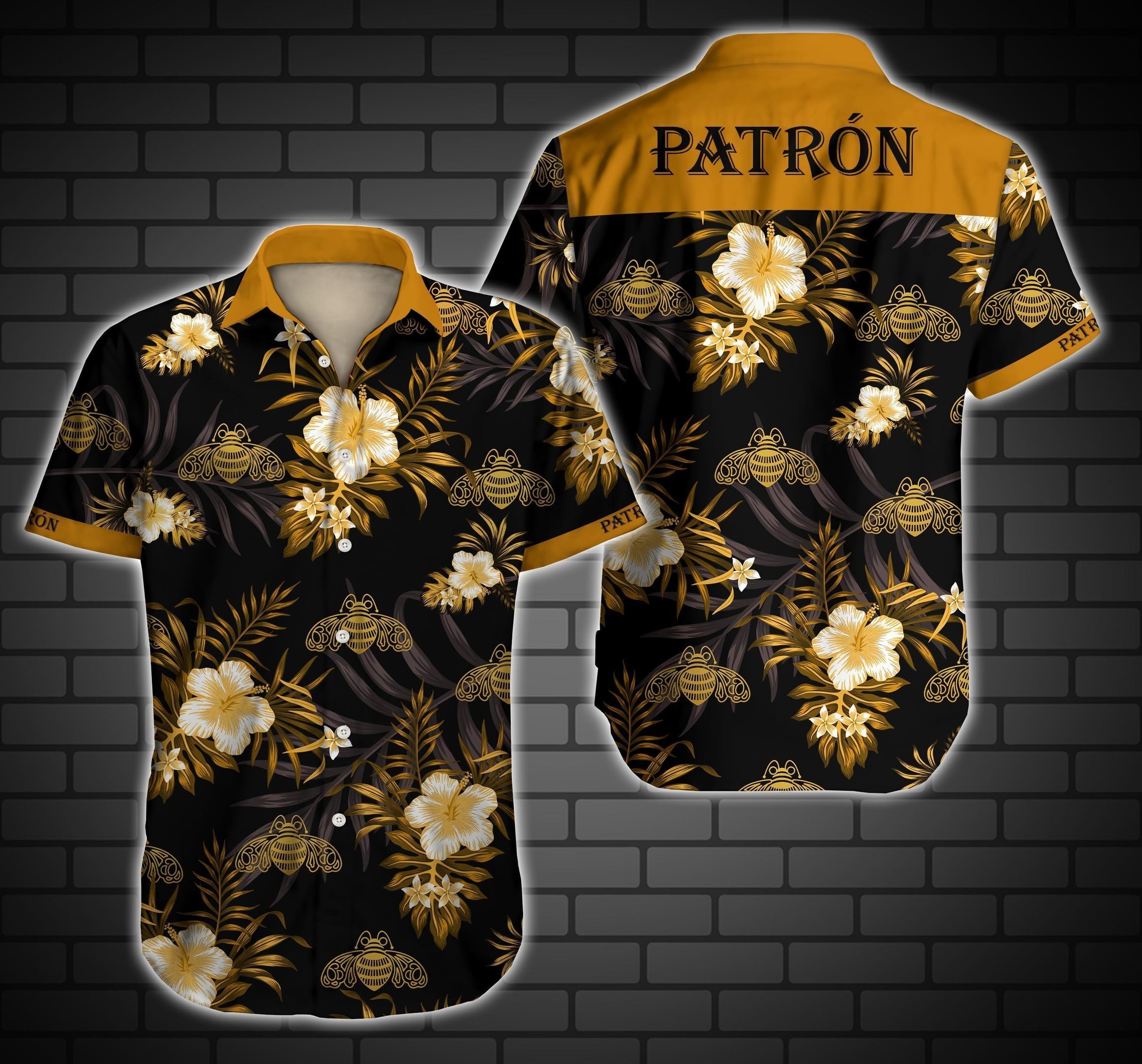 Patron Hawaiian Shirt Summer Button Up For Men Beach Wear Short Sleeve Hawaiian Ha33760