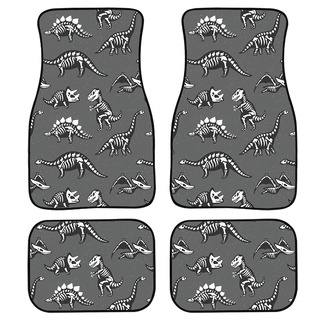 Dinosaur Fossil Pattern Print Front And Back Car Floor Mats, Front Car Mat