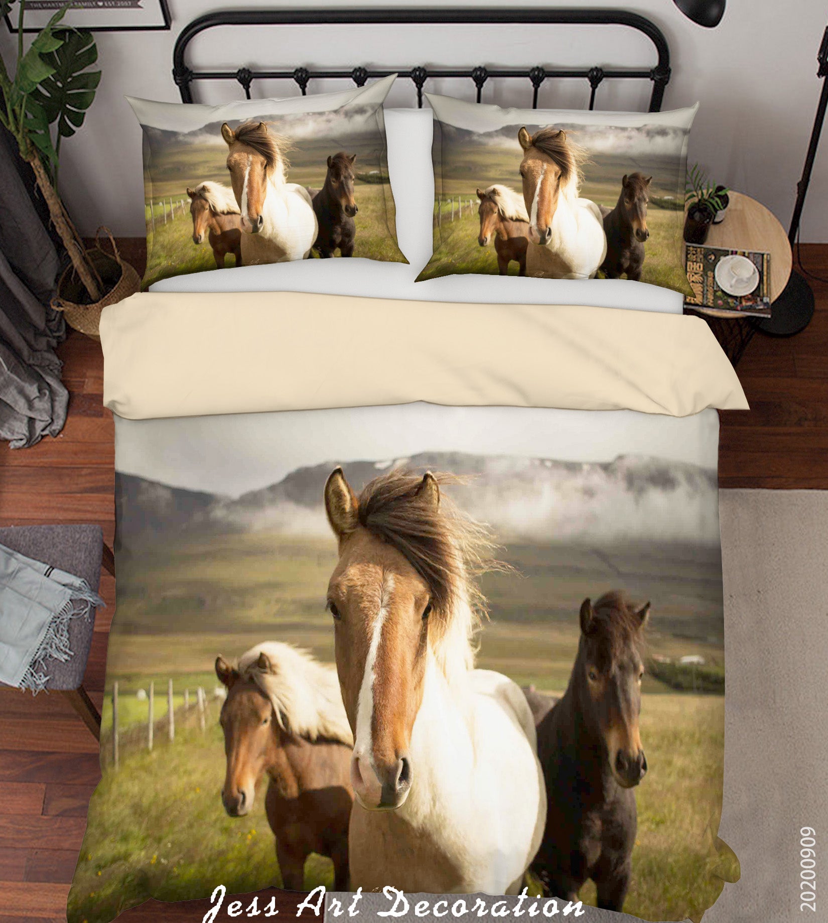 3D Nature Animal Horse Quilt Cover Set Bedding Set Duvet Cover Pillowcases Wj 6033